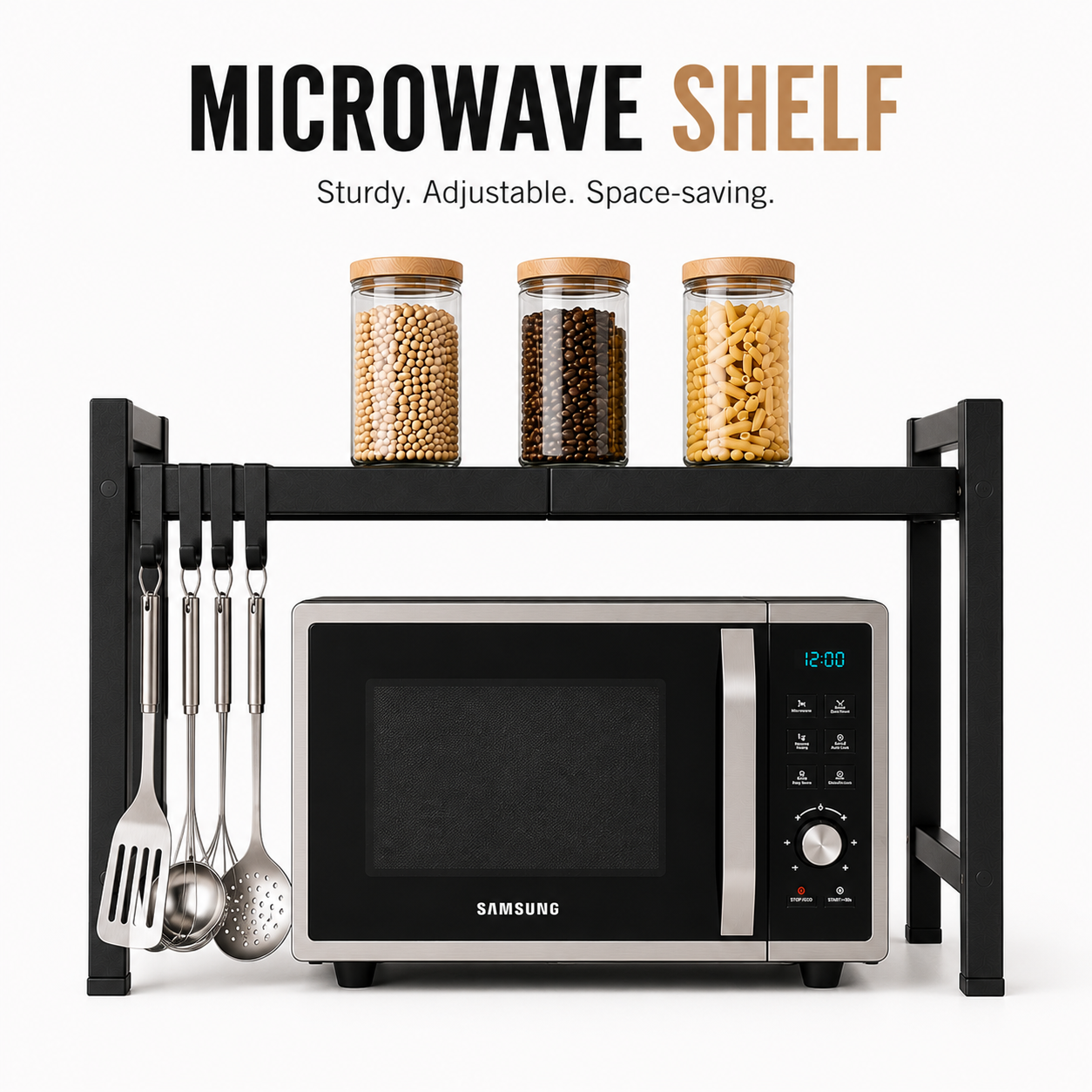 Expandable Microwave Storage Rack Shelf