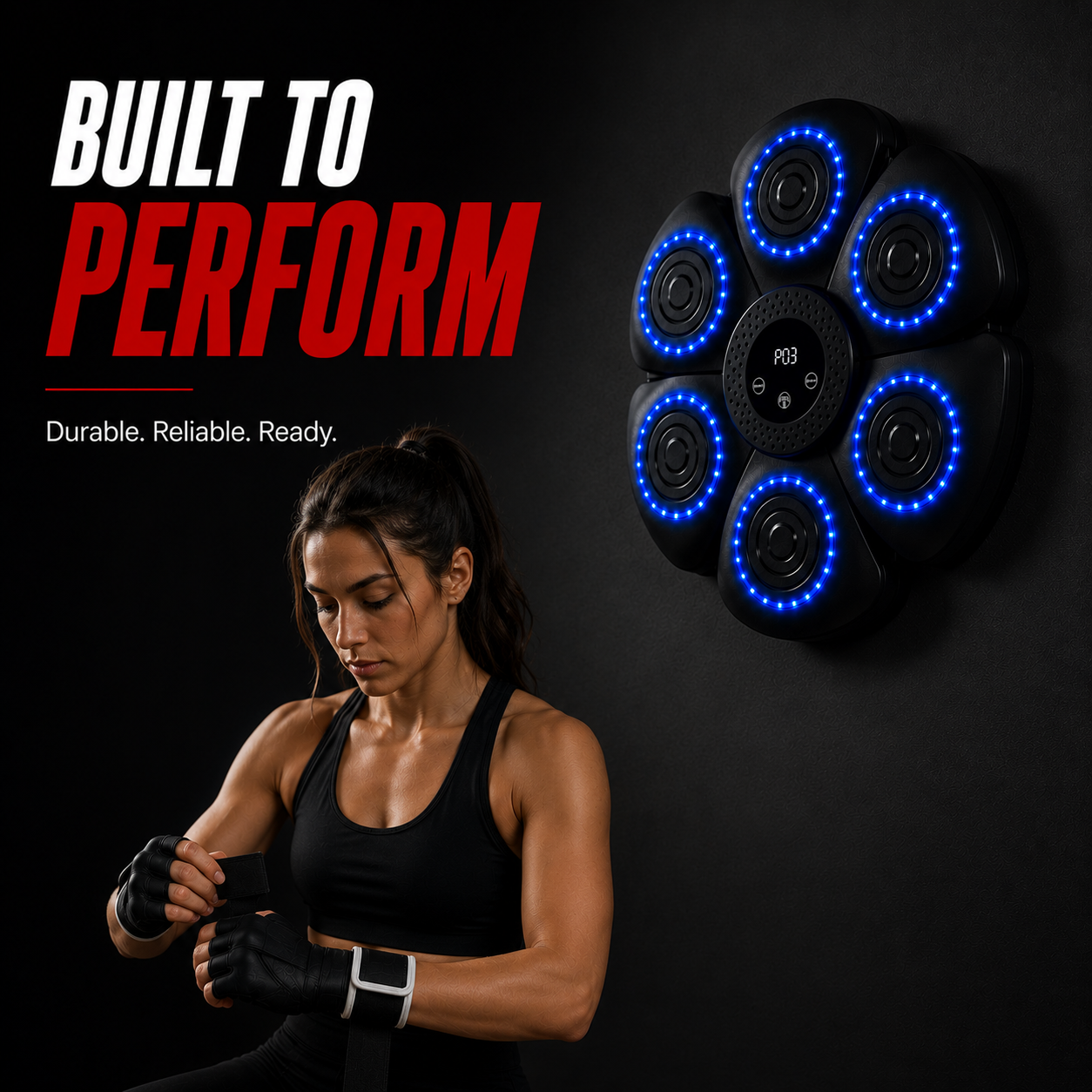 Smart Boxing Trainer With Gloves & Reaction Lights