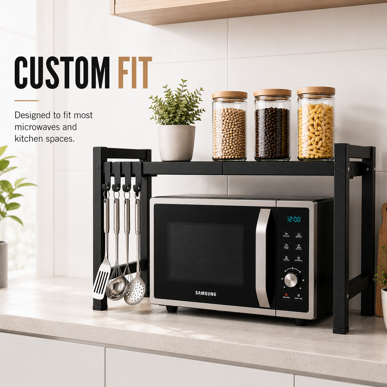 Expandable Microwave Storage Rack Shelf