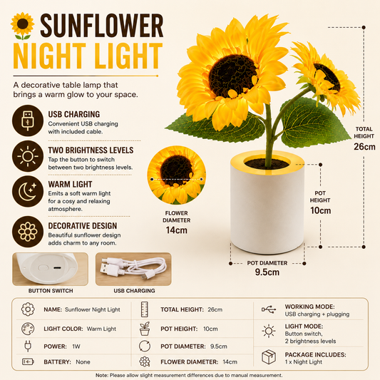 Sunflower Night Light & Mood Lamp