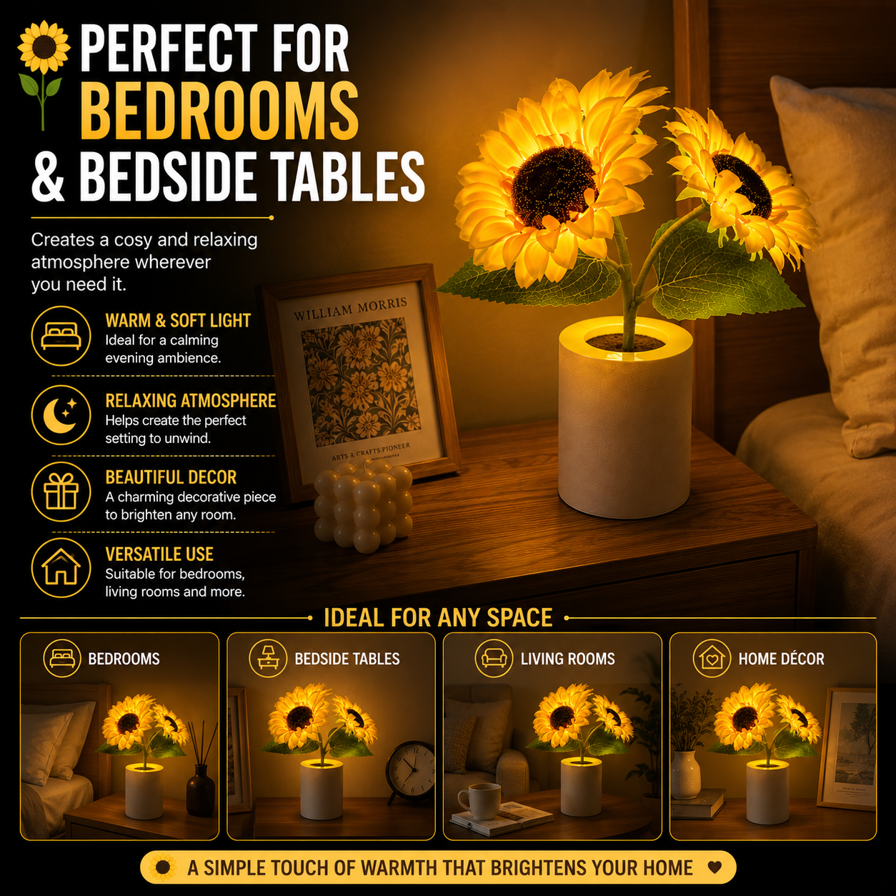 Sunflower Night Light & Mood Lamp