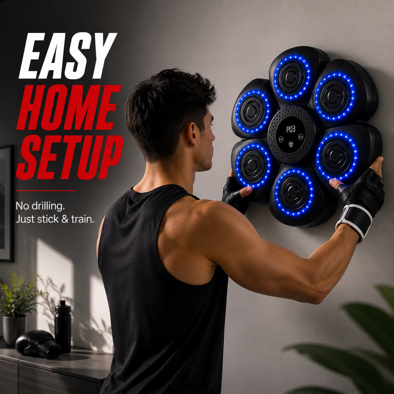 Smart Boxing Trainer With Gloves & Reaction Lights